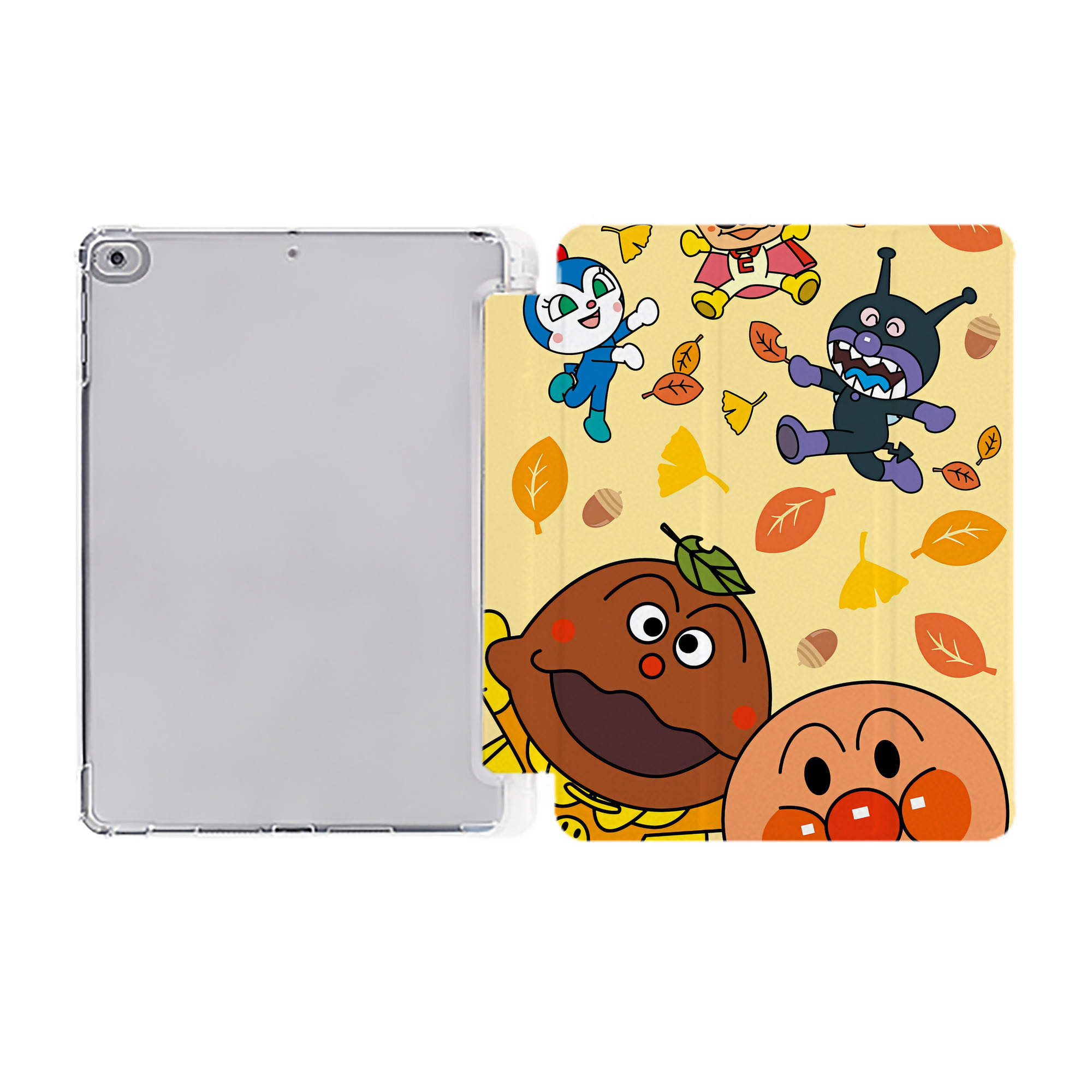 （画像用） アンパンマン Anpanman IPad ケース ペン収納付き 三つ折りスタンド PUレザー×シリコン 対応機種9.5/10.5/10.9インチ